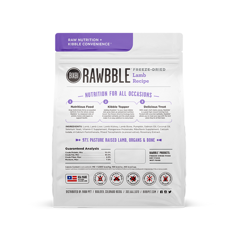 RAWBBLE® Freeze Dried Dog Food – Lamb Recipe