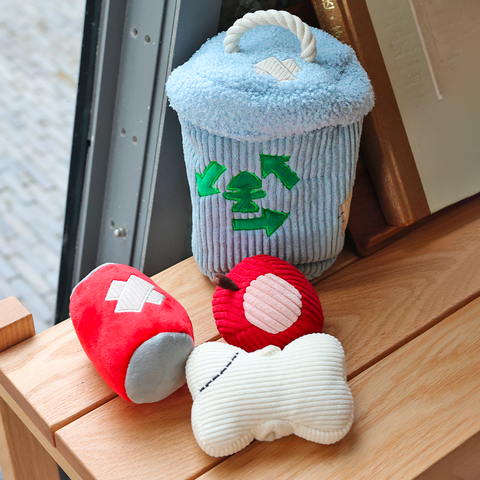 Trash Bin Dog Hide and Seek Toy