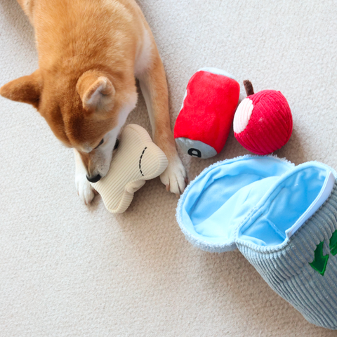 Trash Bin Dog Hide and Seek Toy