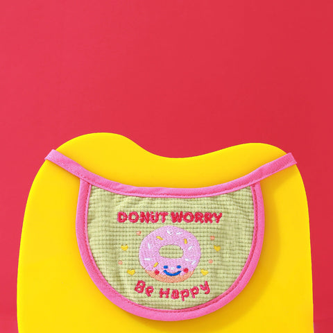 Doggu Foodie Bib - Donut Worry Be Happy close-up