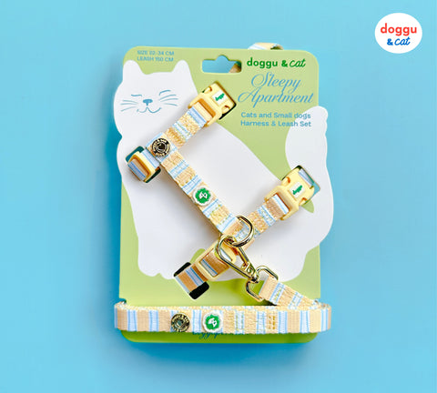 Doggu Sleepy Apartment Harness & Leash Set in Lemon Pie - packaging card