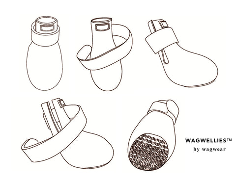Dog Boots - WagWellies™ (1 pair of 2)