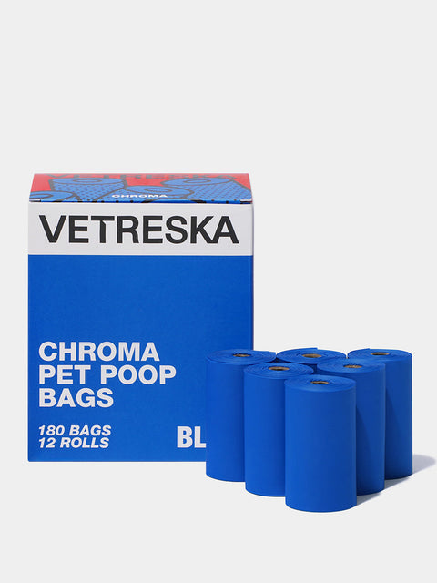 Chroma Pet Poop Bags Refill Set (12 rolls) - Blue 01