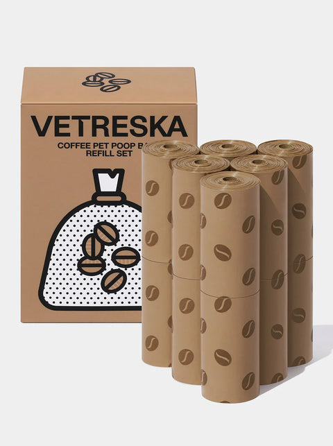 Coffee Pet Poop Bags Refill Set (12 Rolls) 01