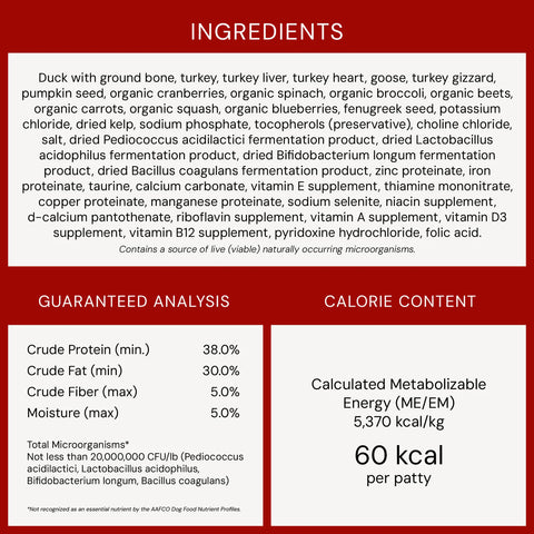 Duck Duck Goose Freeze-Dried Raw Dinner Patties