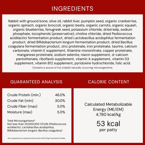 Absolutely Rabbit Freeze-Dried Raw Dinner Patties