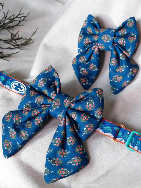 The Wagging Blue Sailor Dog Bow | Spring Collection