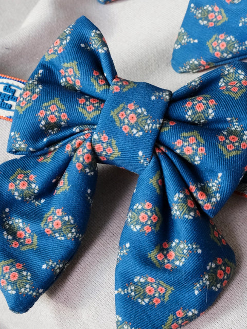 The Wagging Blue Sailor Dog Bow | Spring Collection