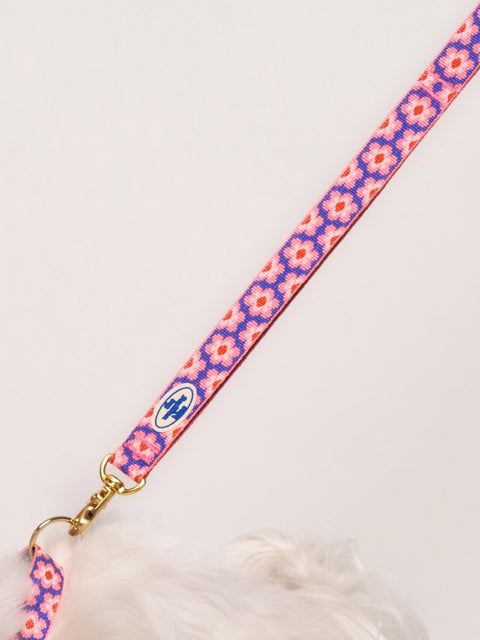 The Wagging Blue Signature Leash - Pink Lotus.