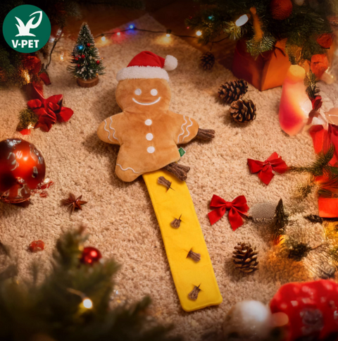 Seasonal Toys - Food-dispensing Puzzle Toy - Gingerbread Man (Christmas)