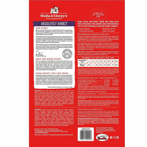 Stella & Chewys Freeze-Dried Dog Food - Absolutely Rabbit Patties