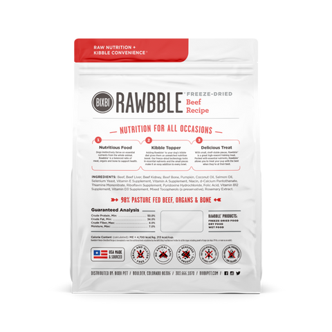 RAWBBLE® Freeze Dried Dog Food – Beef Recipe