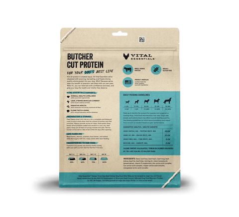 Vital Essentials - Freeze Dried Raw Dog Food - Beef Mini Nibs – Vital Essentials – Dog Freeze Dried Food – lifestyle photo